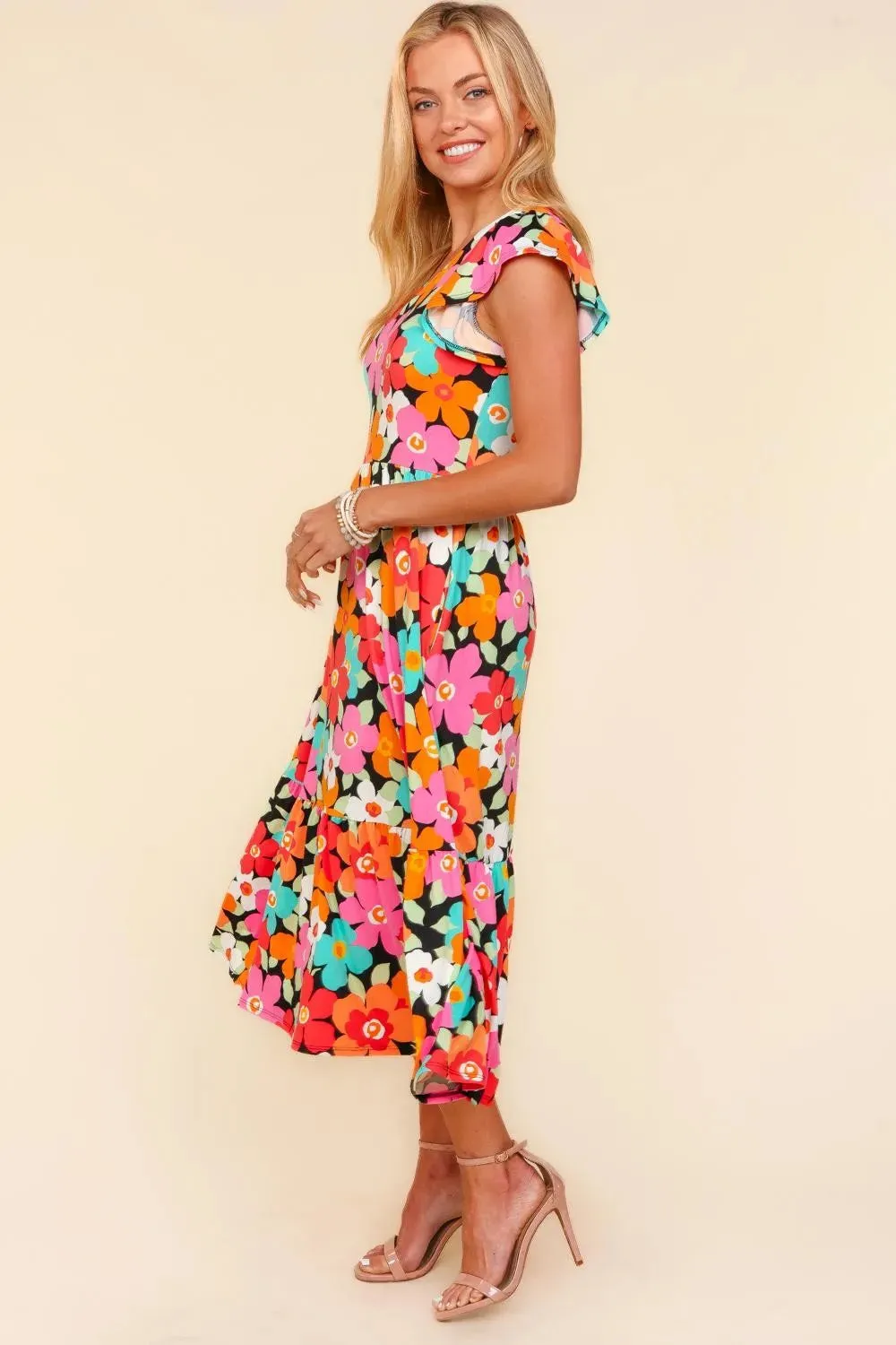 Haptics Floral Midi Dress with Side Pockets sold by Gigi Laurent product image thumbnail 4