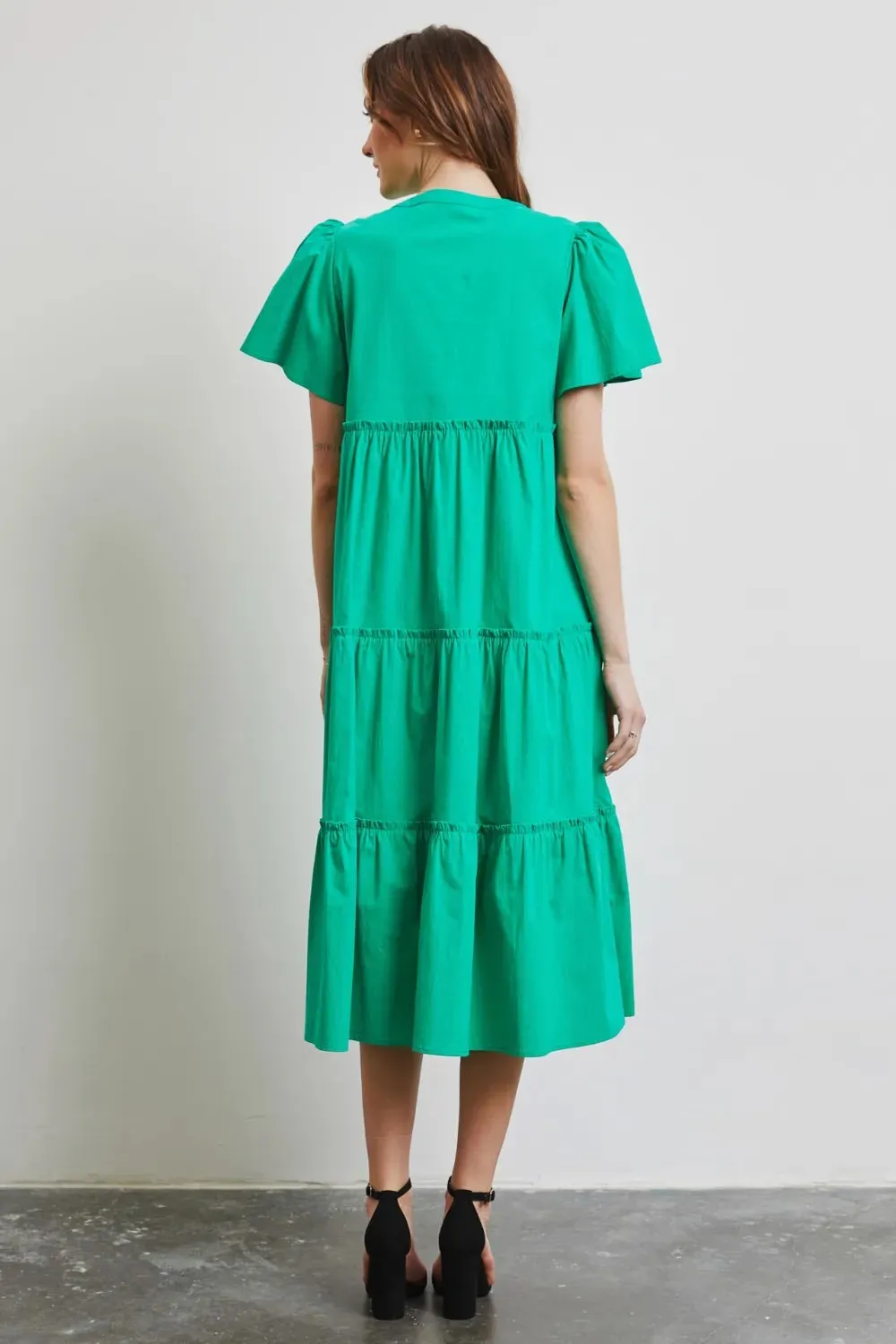 HEYSON Full Size Cotton Poplin Ruffled Tiered Midi Dress sold by Gigi Laurent product image thumbnail 2