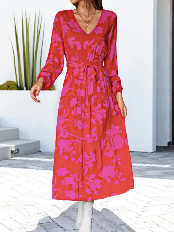 Floral V-Neck Long Sleeve Dress sold by Gigi Laurent