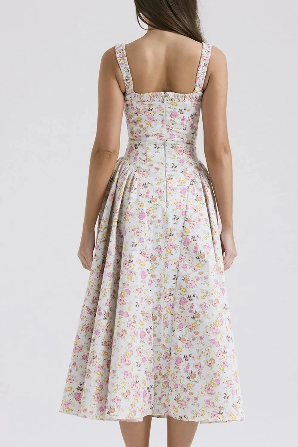 Floral Square Neck Wide Strap Midi Dress sold by Gigi Laurent product image thumbnail 5