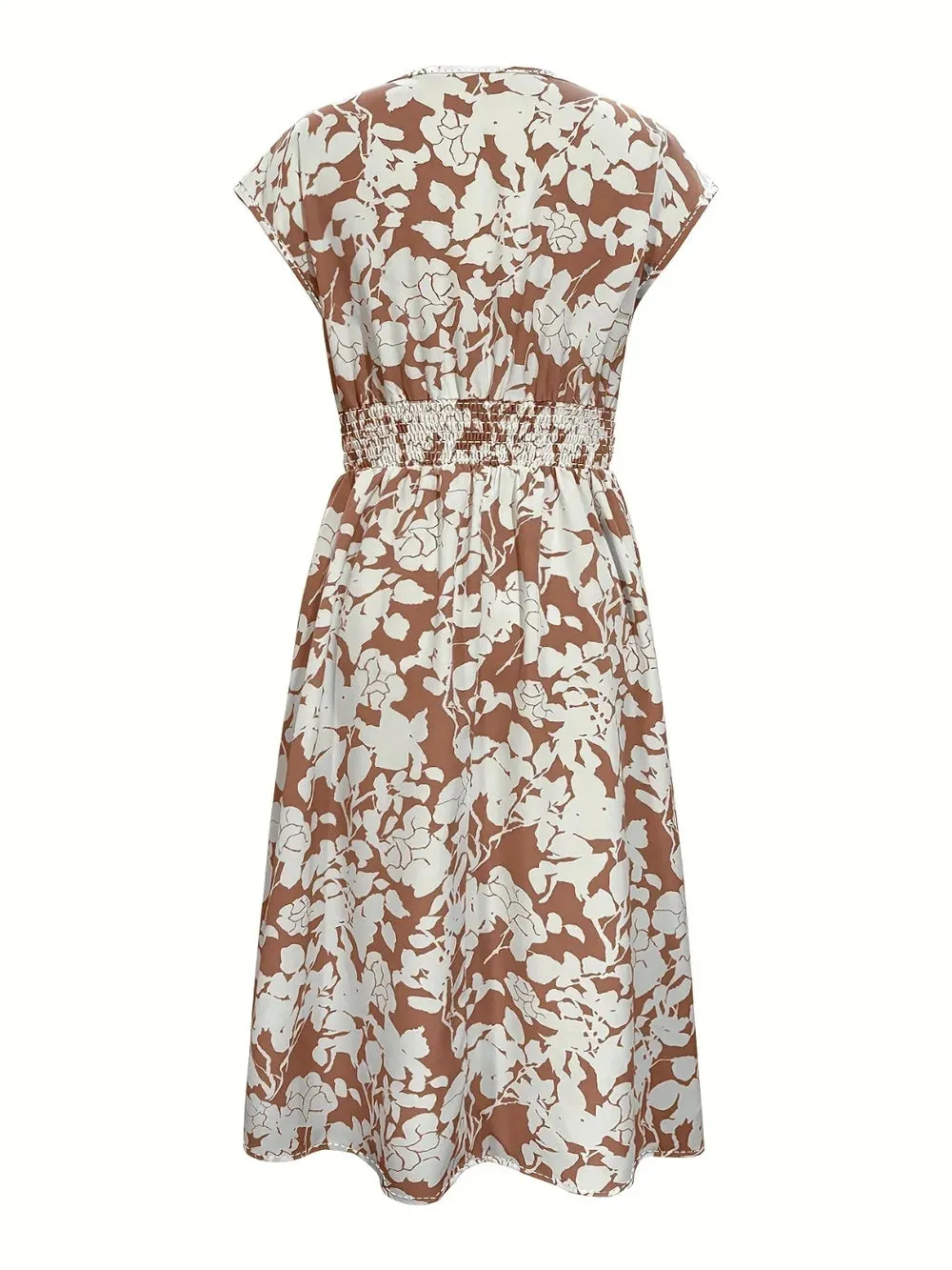 Printed V-Neck Cap Sleeve Midi Dress sold by Gigi Laurent product image thumbnail 2