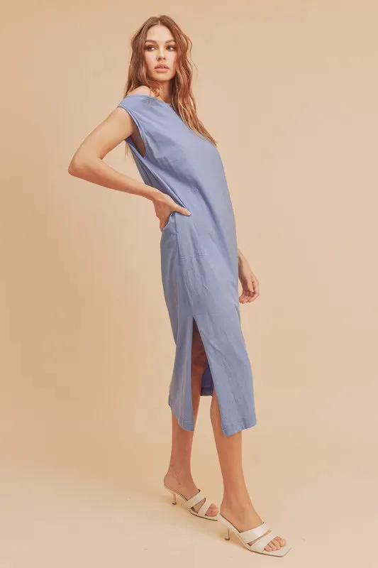 Aemi + Co Side Slit Round Neck Sleeveless Midi Dress sold by Gigi Laurent product image thumbnail 4