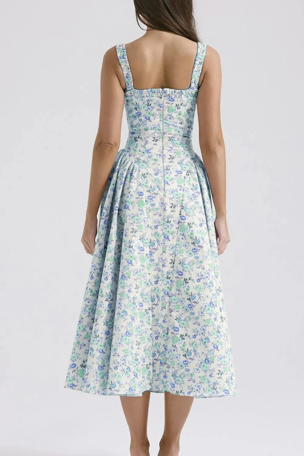 Floral Square Neck Wide Strap Midi Dress sold by Gigi Laurent product image thumbnail 3
