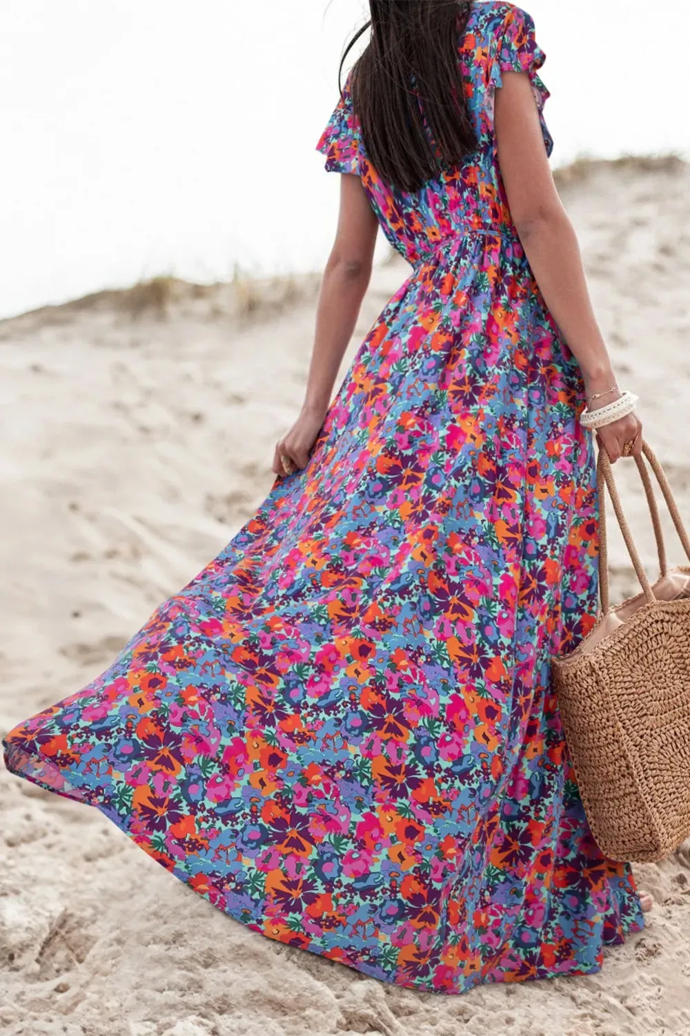 Slit Printed Cap Sleeve Maxi Dress sold by Gigi Laurent product image thumbnail 2
