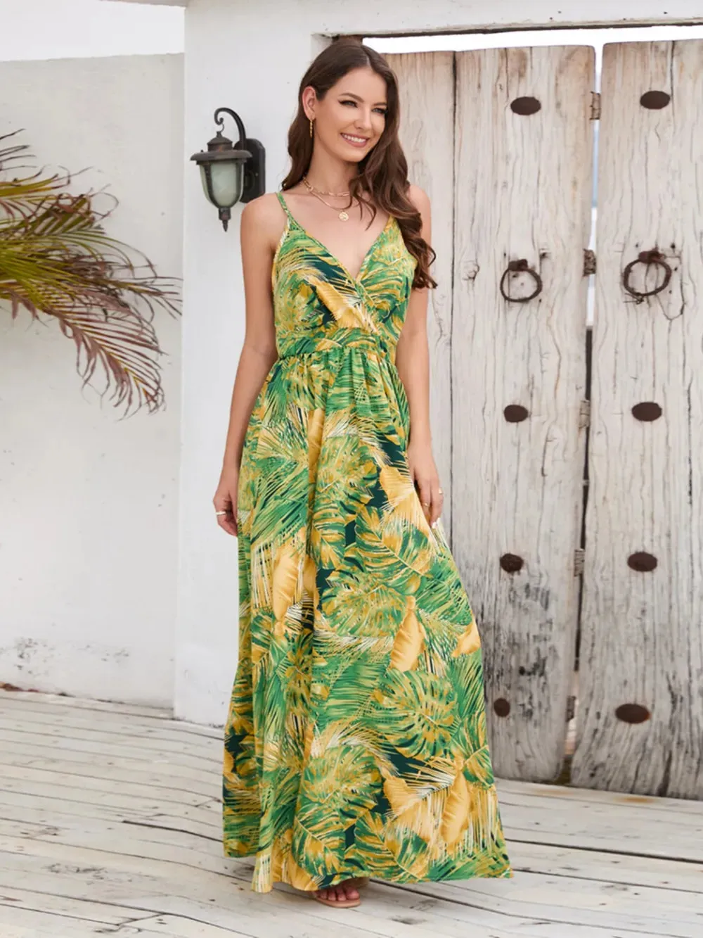 Printed Surplice Spaghetti Strap Dress sold by Gigi Laurent product image thumbnail 3
