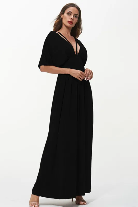 Shiny Strappy Neck Maxi Dress sold by Gigi Laurent