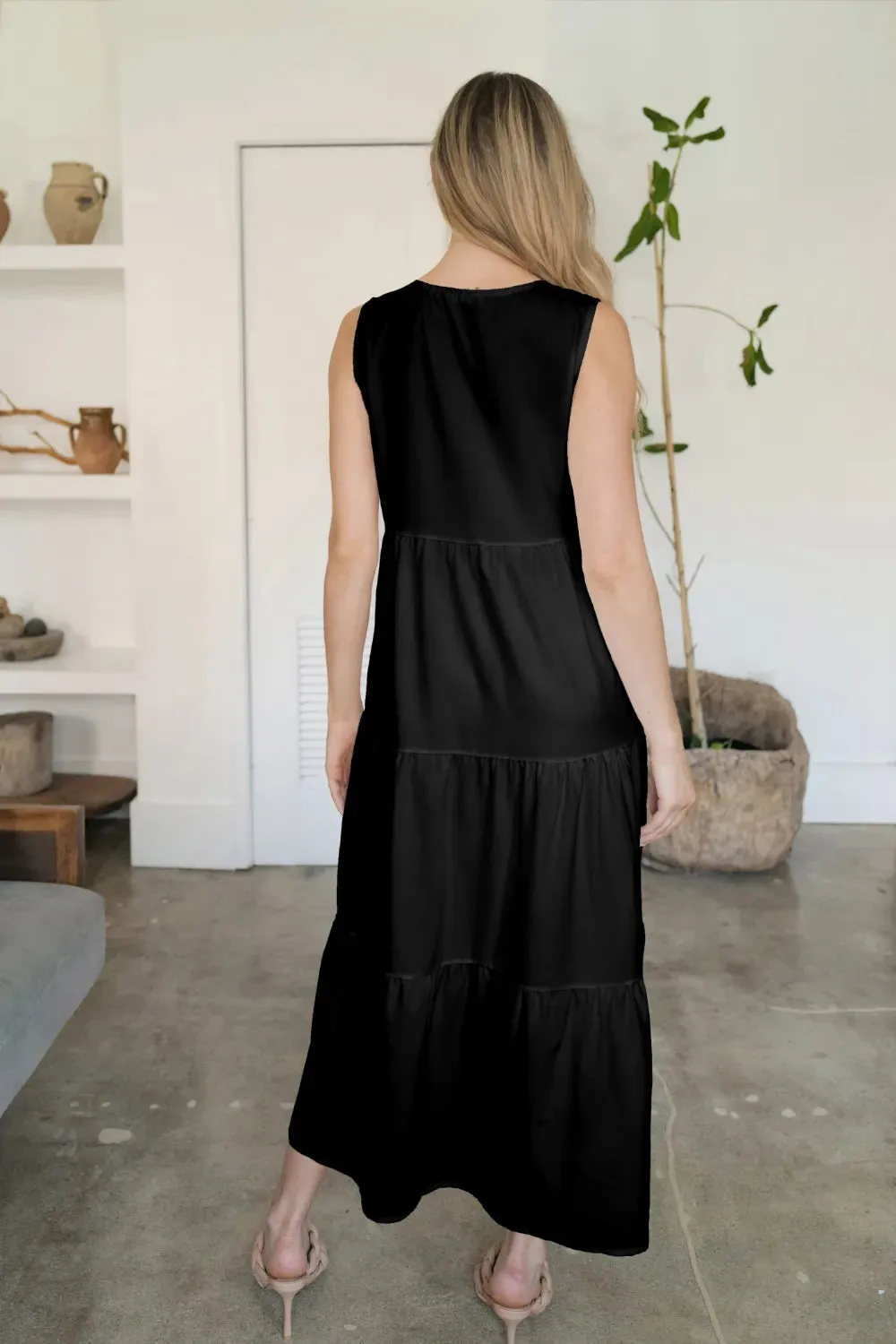 FAM-FAM Tiered V-Neck Sleeveless Dress sold by Gigi Laurent product image thumbnail 2