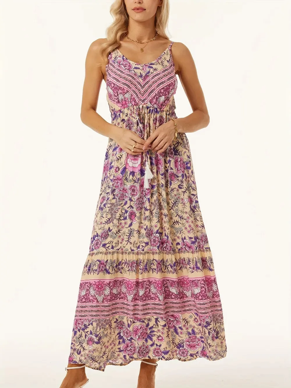 Printed Scoop Neck Midi Cami Dress sold by Gigi Laurent product image thumbnail 4