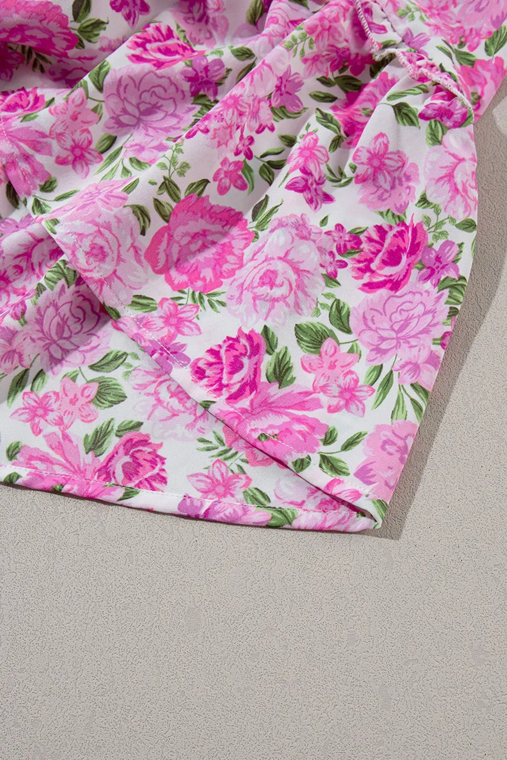 Plus Size Smocked Printed Square Neck Short Sleeve Dress sold by Gigi Laurent product image thumbnail 4