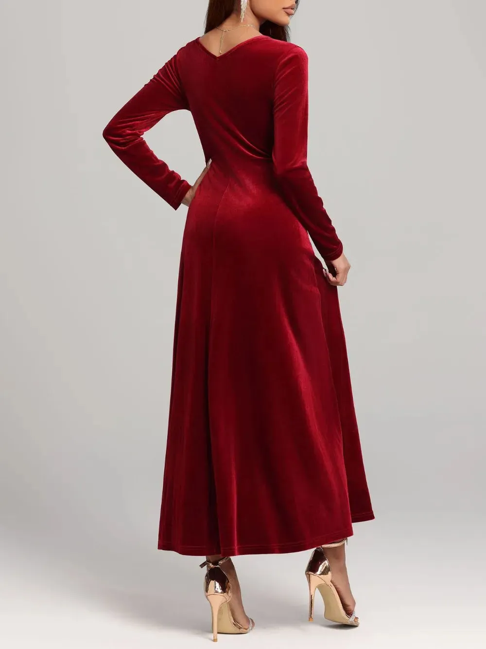 Square Neck Long Sleeve Velvet Dress sold by Gigi Laurent product image thumbnail 2