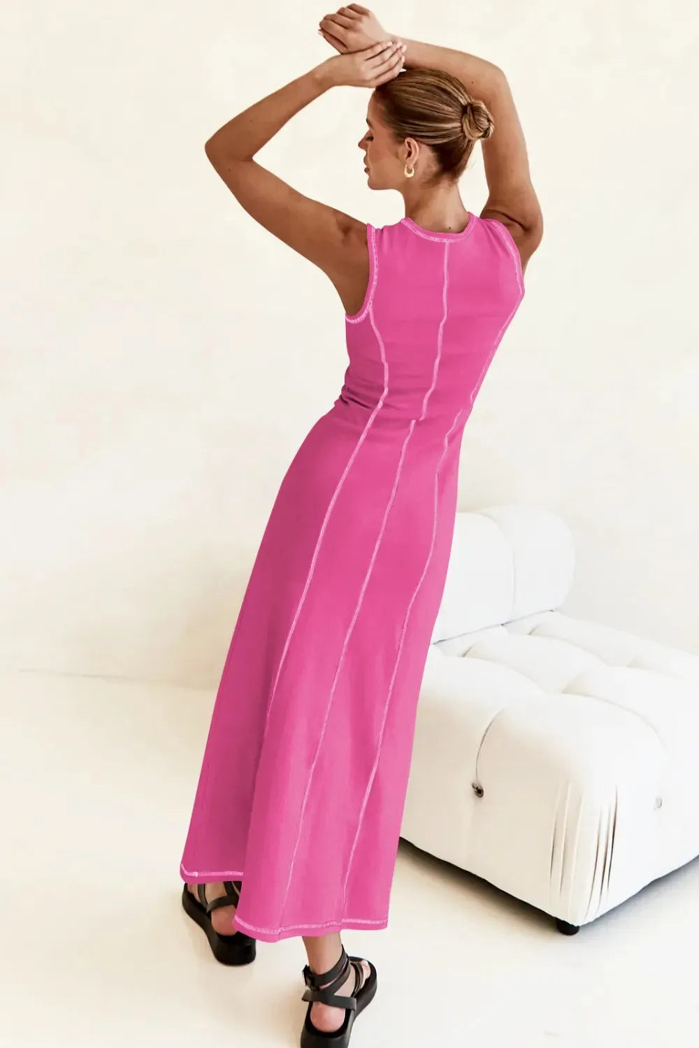 Contrast Stitching Maxi Tank Dress sold by Gigi Laurent product image thumbnail 5