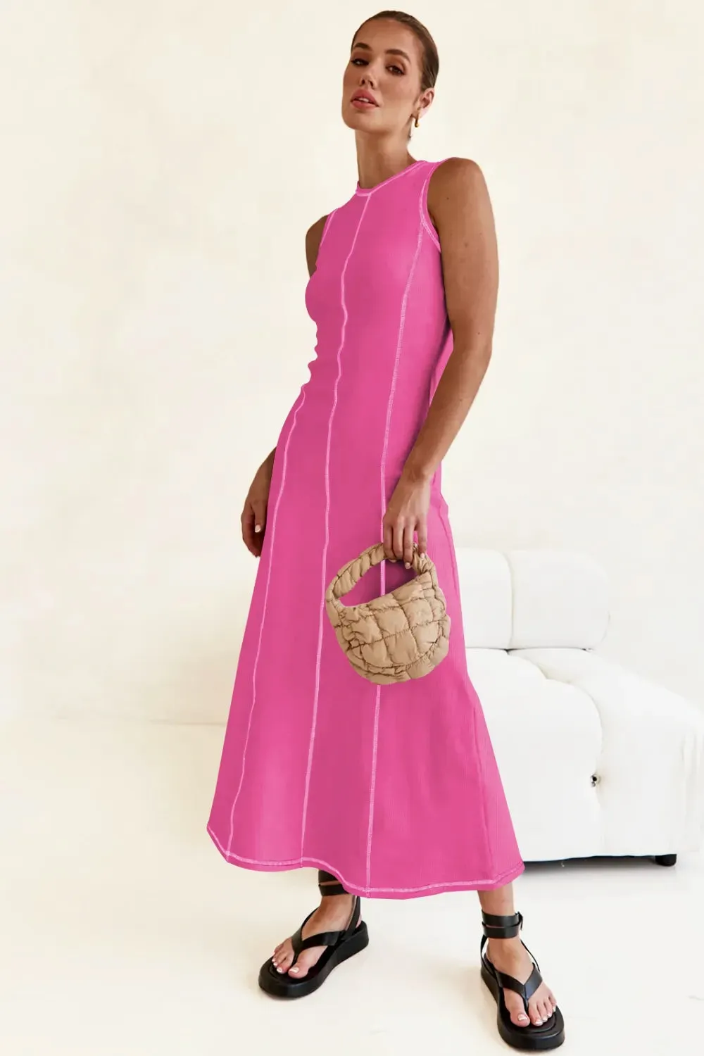 Contrast Stitching Maxi Tank Dress sold by Gigi Laurent
