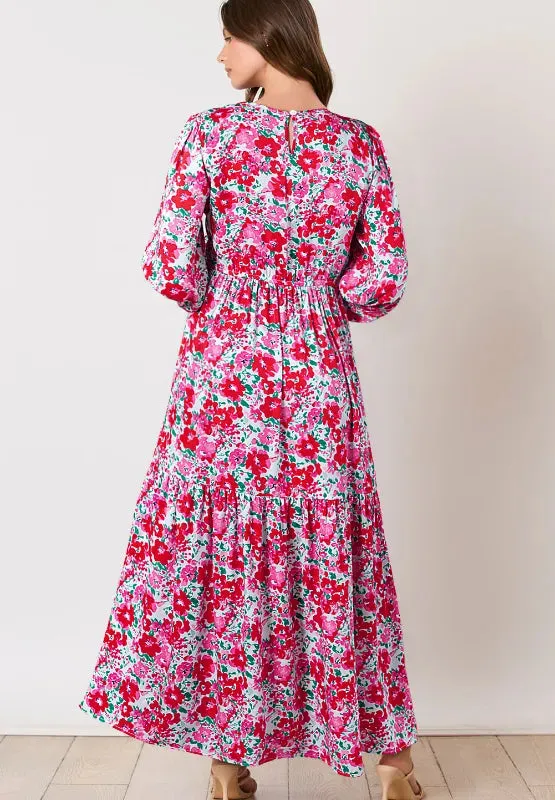 Printed Round Neck Lantern Sleeve Maxi Dress sold by Gigi Laurent product image thumbnail 2