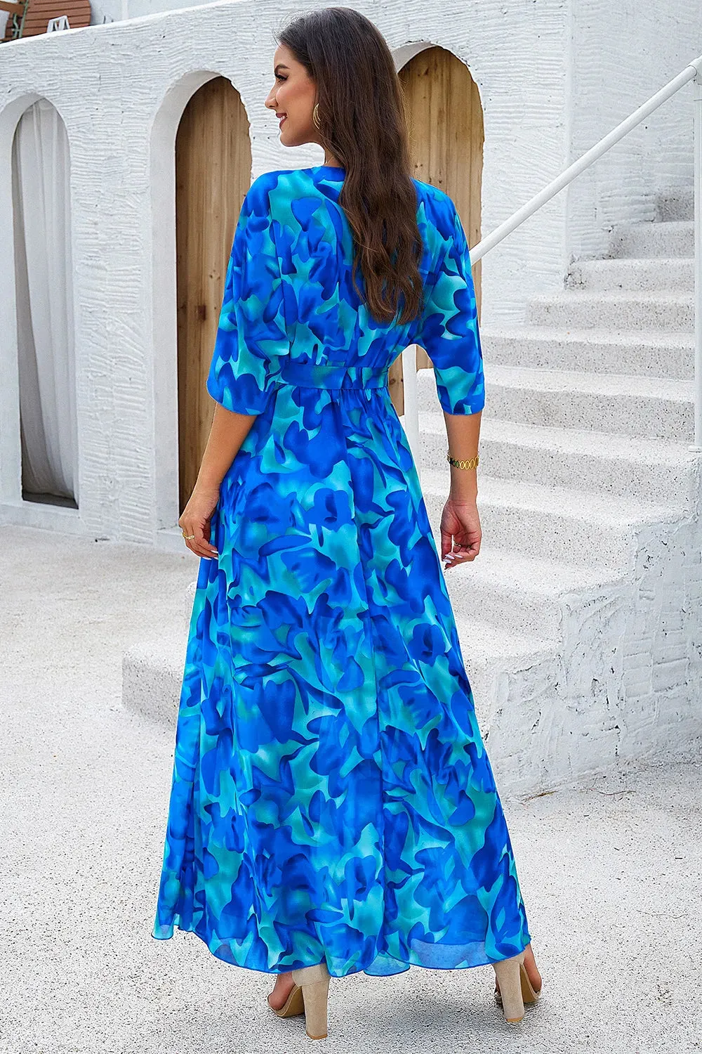 Devine Printed Tied Half Sleeve Slit Dress sold by Gigi Laurent product image thumbnail 2