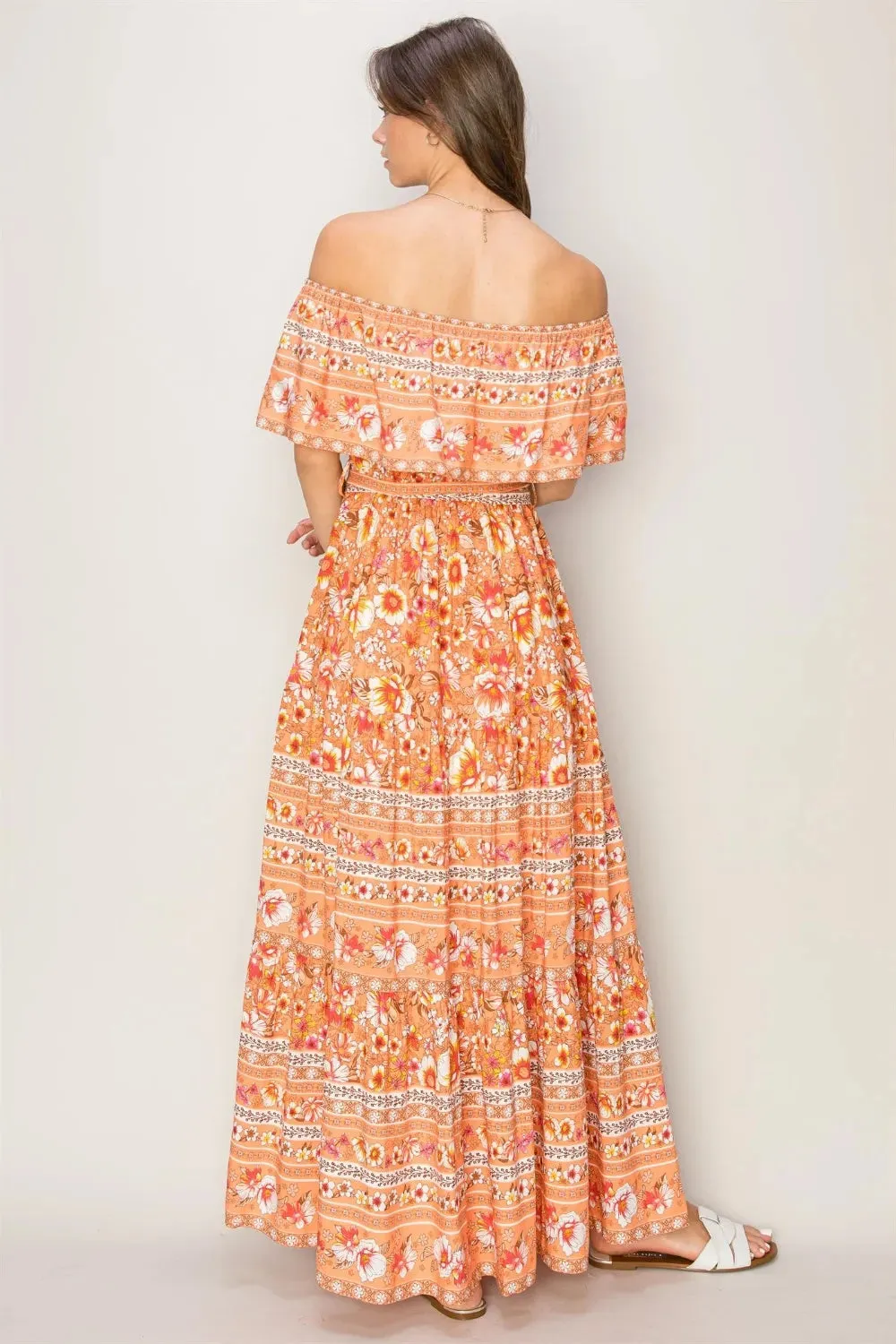 HYFVE Floral Off-Shoulder Tie Front Maxi Dress sold by Gigi Laurent product image thumbnail 2
