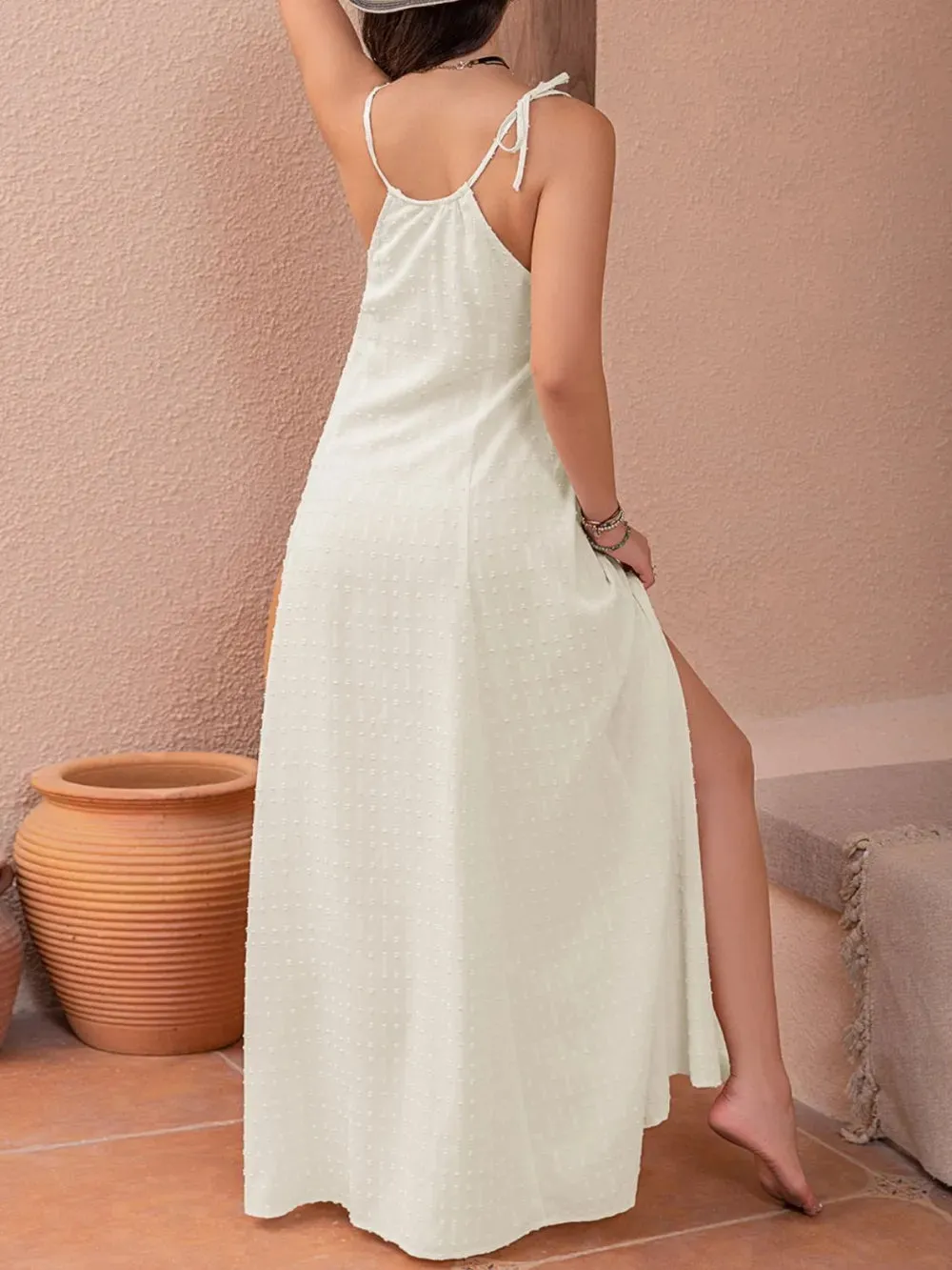 Swiss Dot Cutout Sleeveless Maxi Dress sold by Gigi Laurent product image thumbnail 2