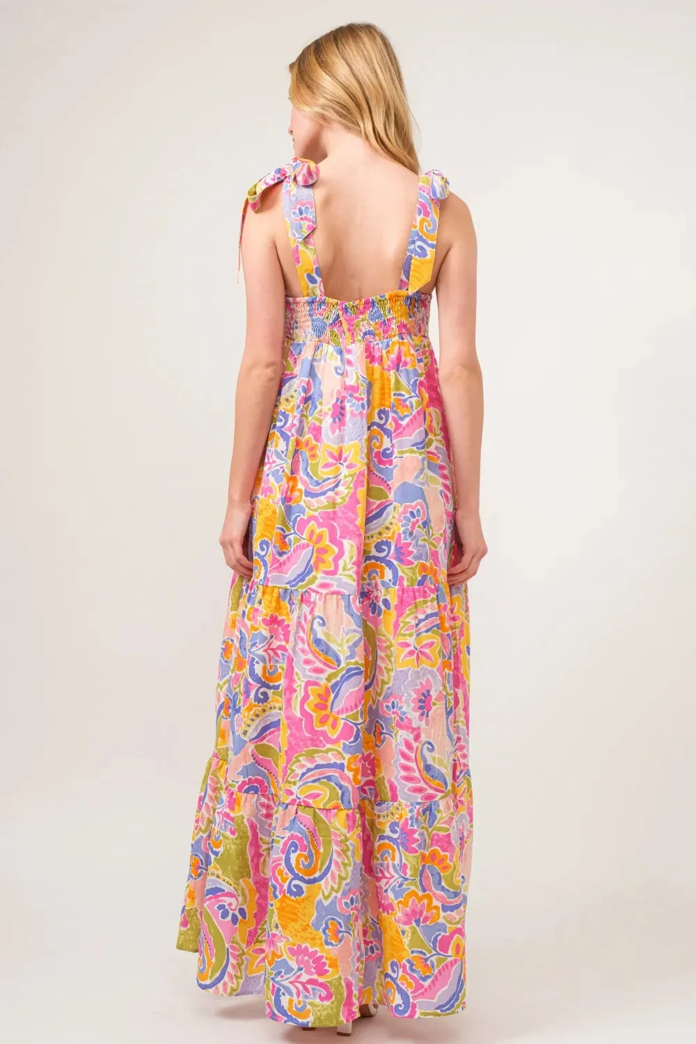 And The Why Full Size Printed Tie Shoulder Tiered Maxi Dress sold by Gigi Laurent product image thumbnail 2