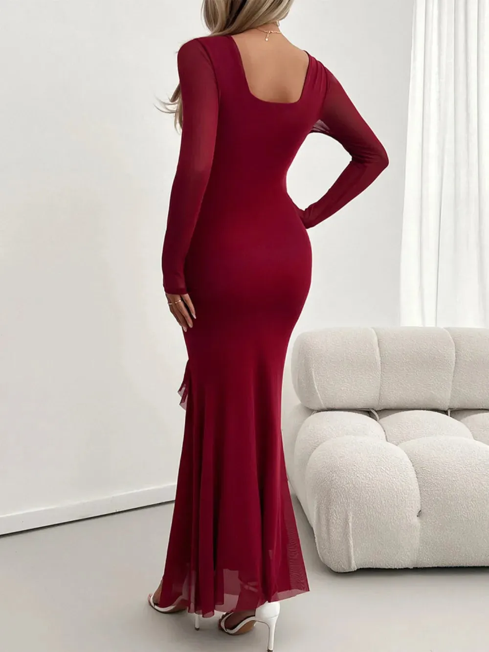 Devine Ruffled Surplice Long Sleeve Maxi Dress sold by Gigi Laurent product image thumbnail 2