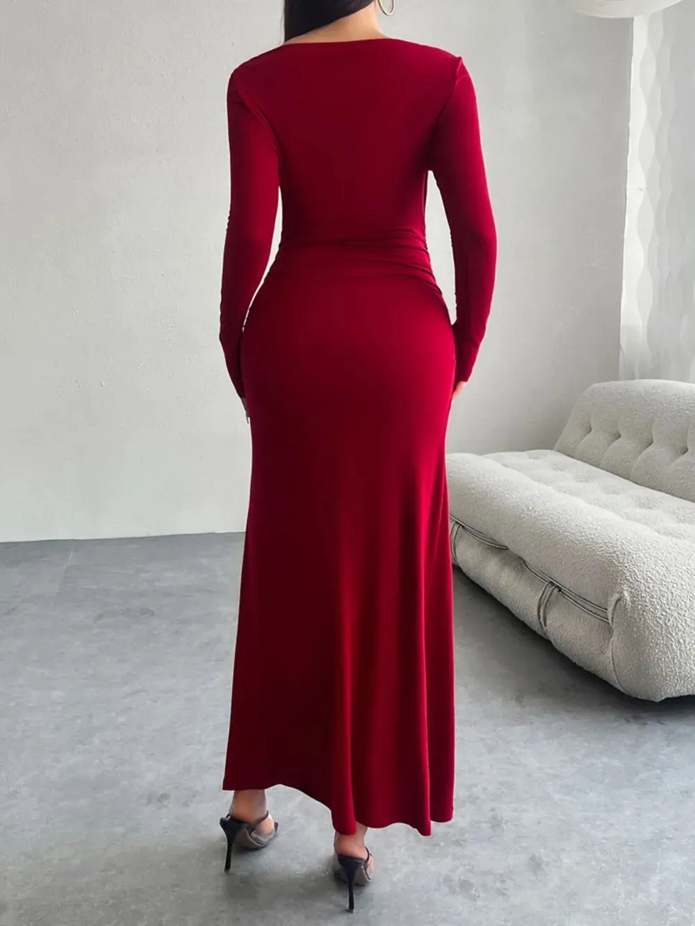 Devine Ruched Long Sleeve Maxi Dress sold by Gigi Laurent product image thumbnail 2