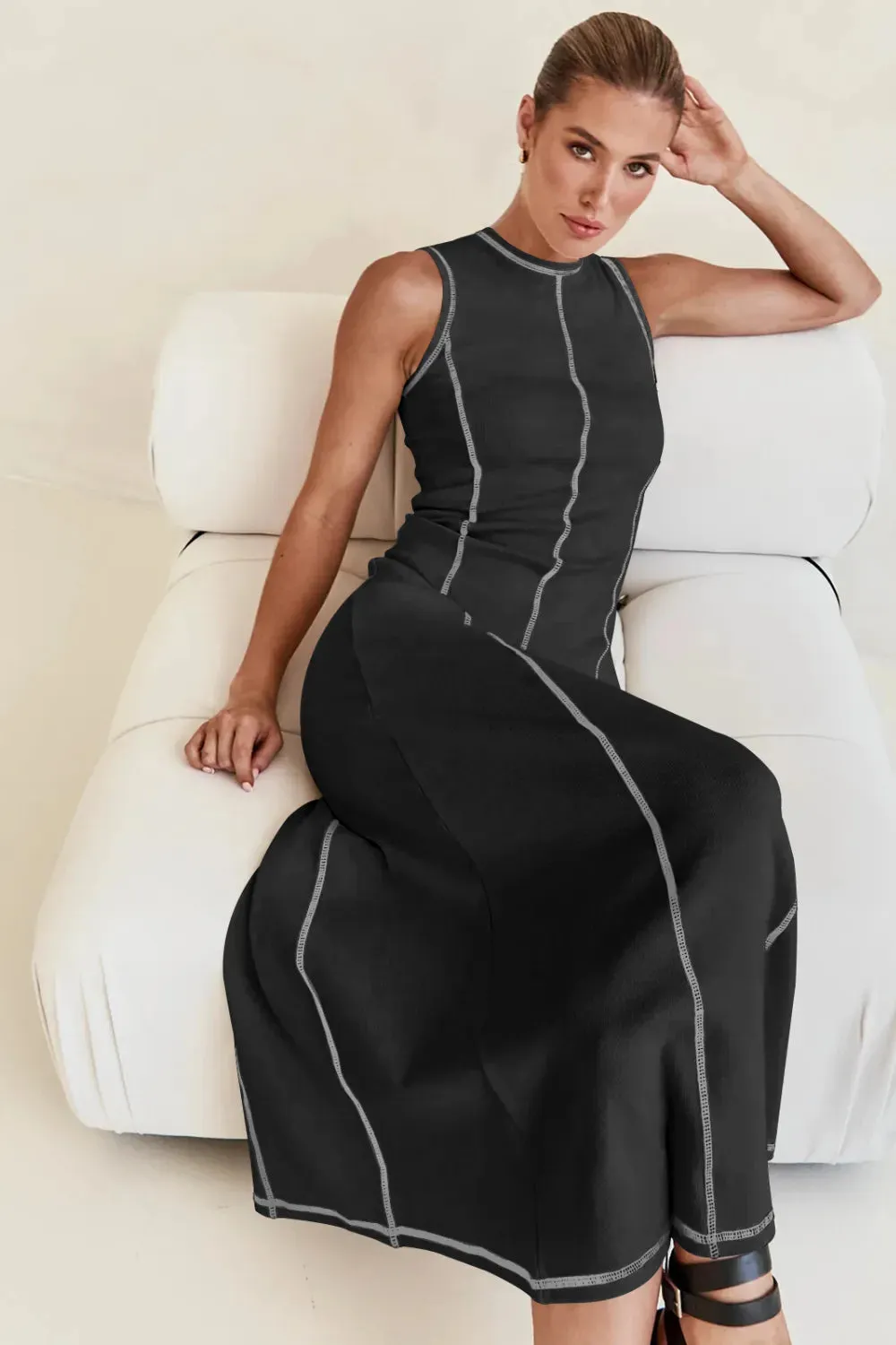 Contrast Stitching Maxi Tank Dress sold by Gigi Laurent