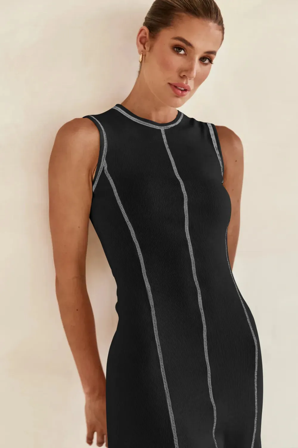 Contrast Stitching Maxi Tank Dress sold by Gigi Laurent product image thumbnail 5