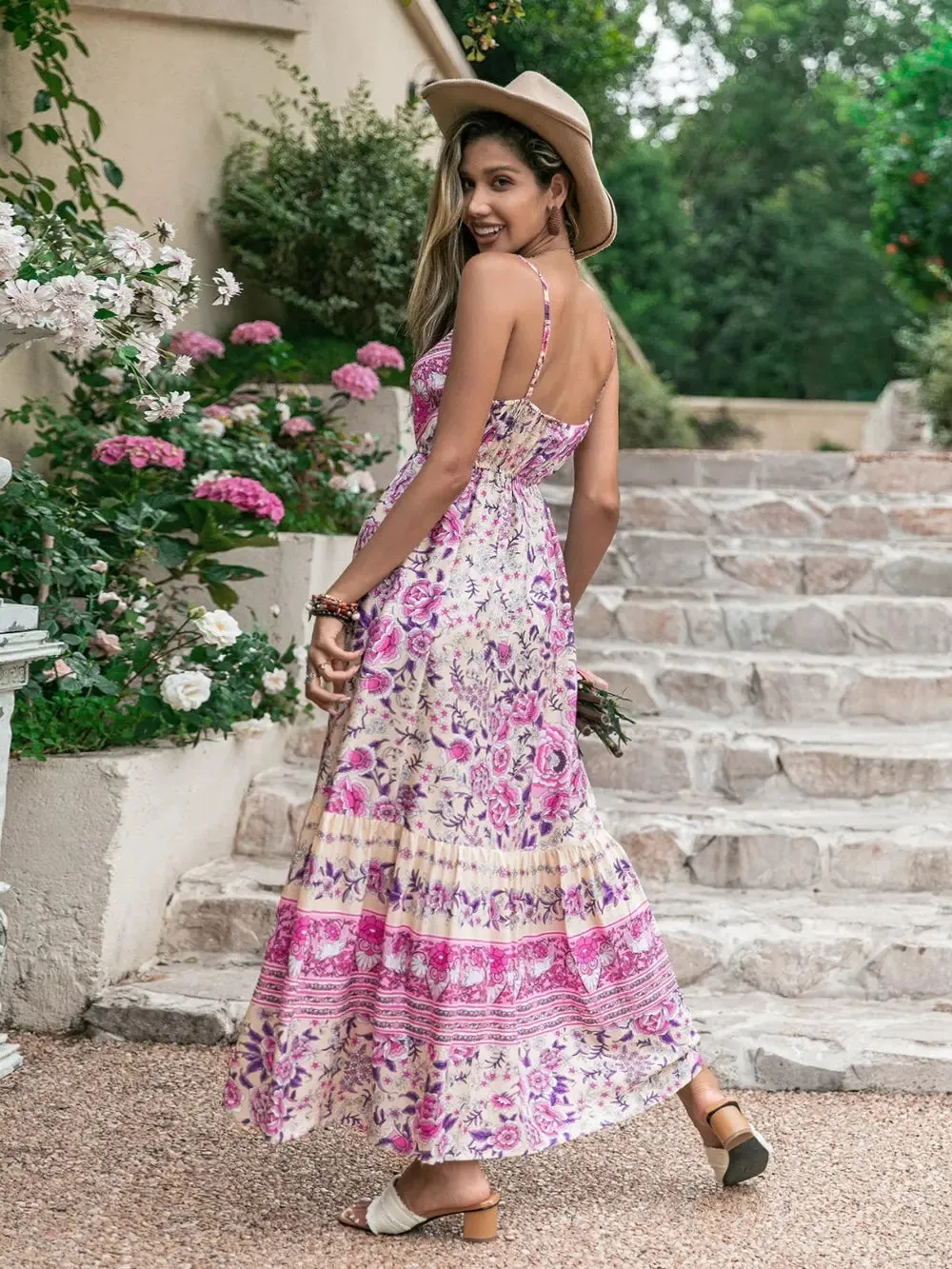 Tassel Printed V-Neck Maxi Dress sold by Gigi Laurent product image thumbnail 5