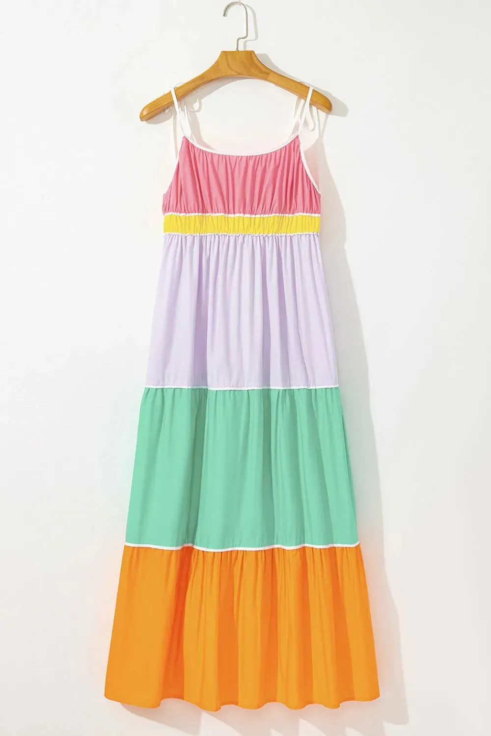 Color Block Flowy Tiered Maxi Dress with Pockets sold by Gigi Laurent product image thumbnail 5