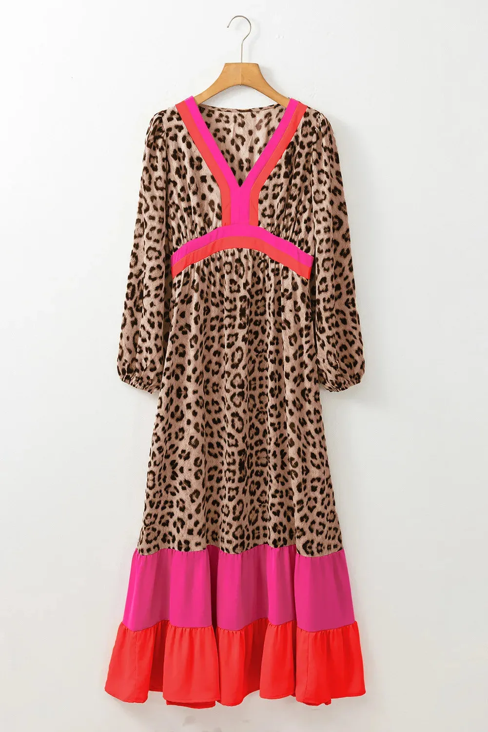 Leopard V-Neck Long Sleeve Maxi Dress sold by Gigi Laurent product image thumbnail 5