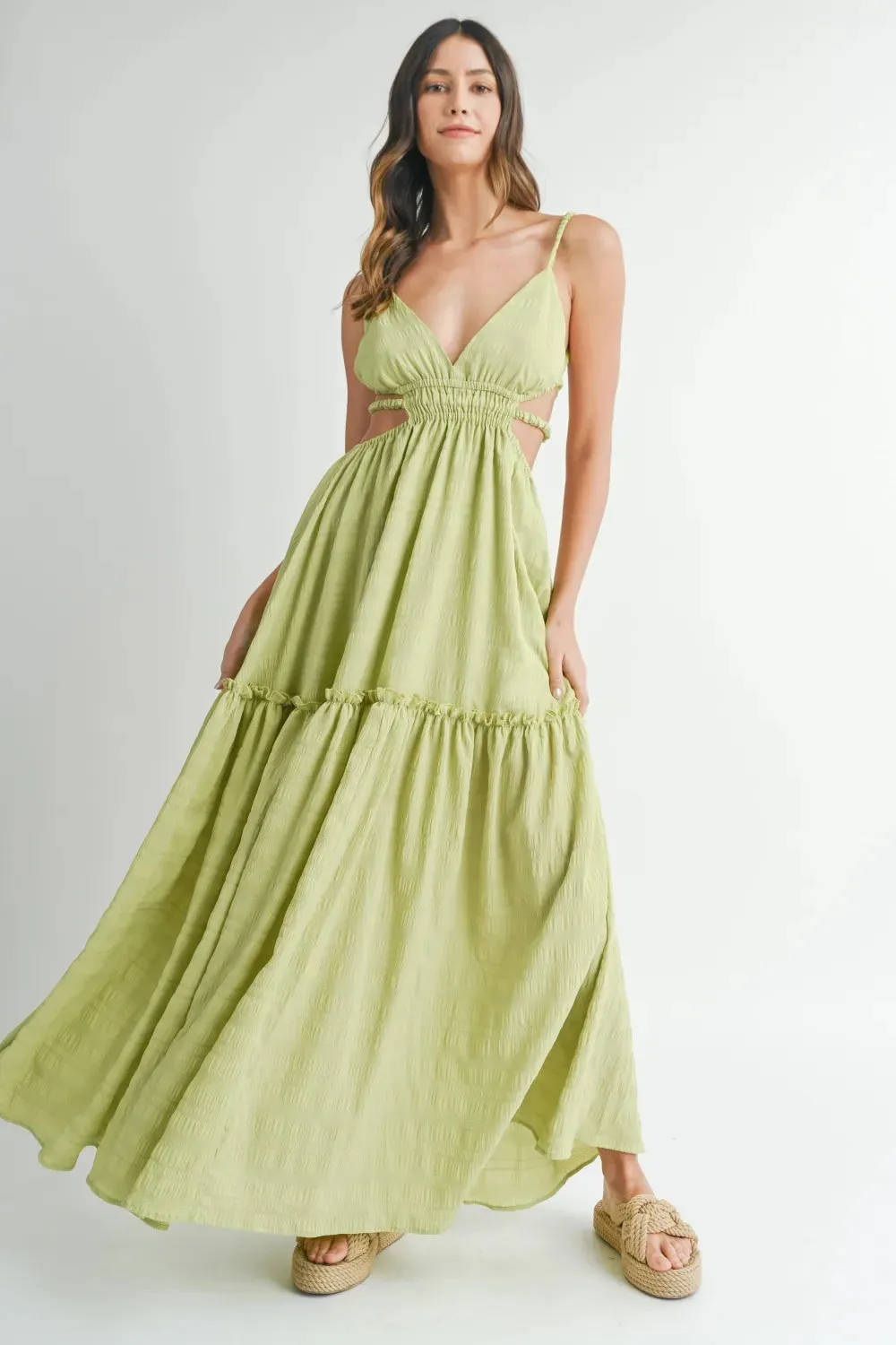 MABLE Cutout Waist Backless Maxi Dress sold by Gigi Laurent