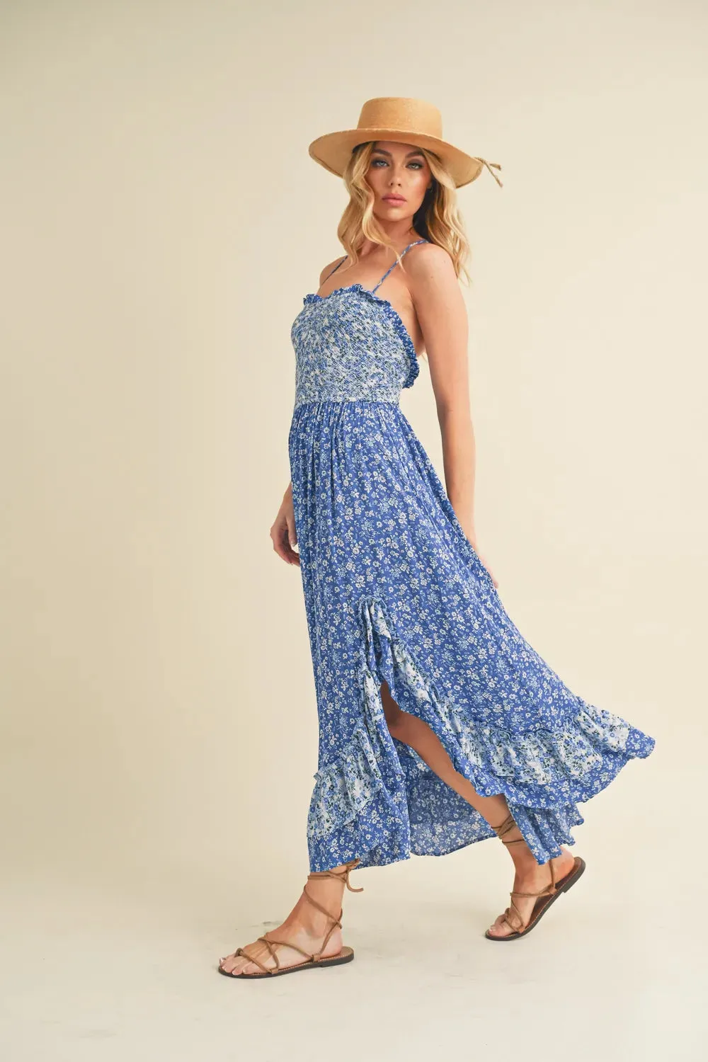 Aemi + Co Ditsy Floral Ruffled Hem Maxi Cami Dress sold by Gigi Laurent product image thumbnail 4