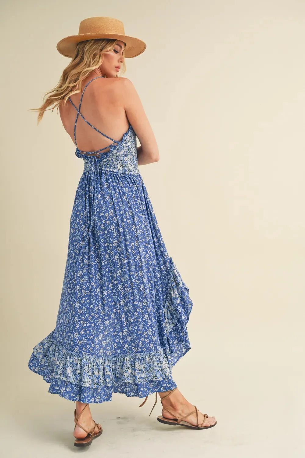Aemi + Co Ditsy Floral Ruffled Hem Maxi Cami Dress sold by Gigi Laurent product image thumbnail 2