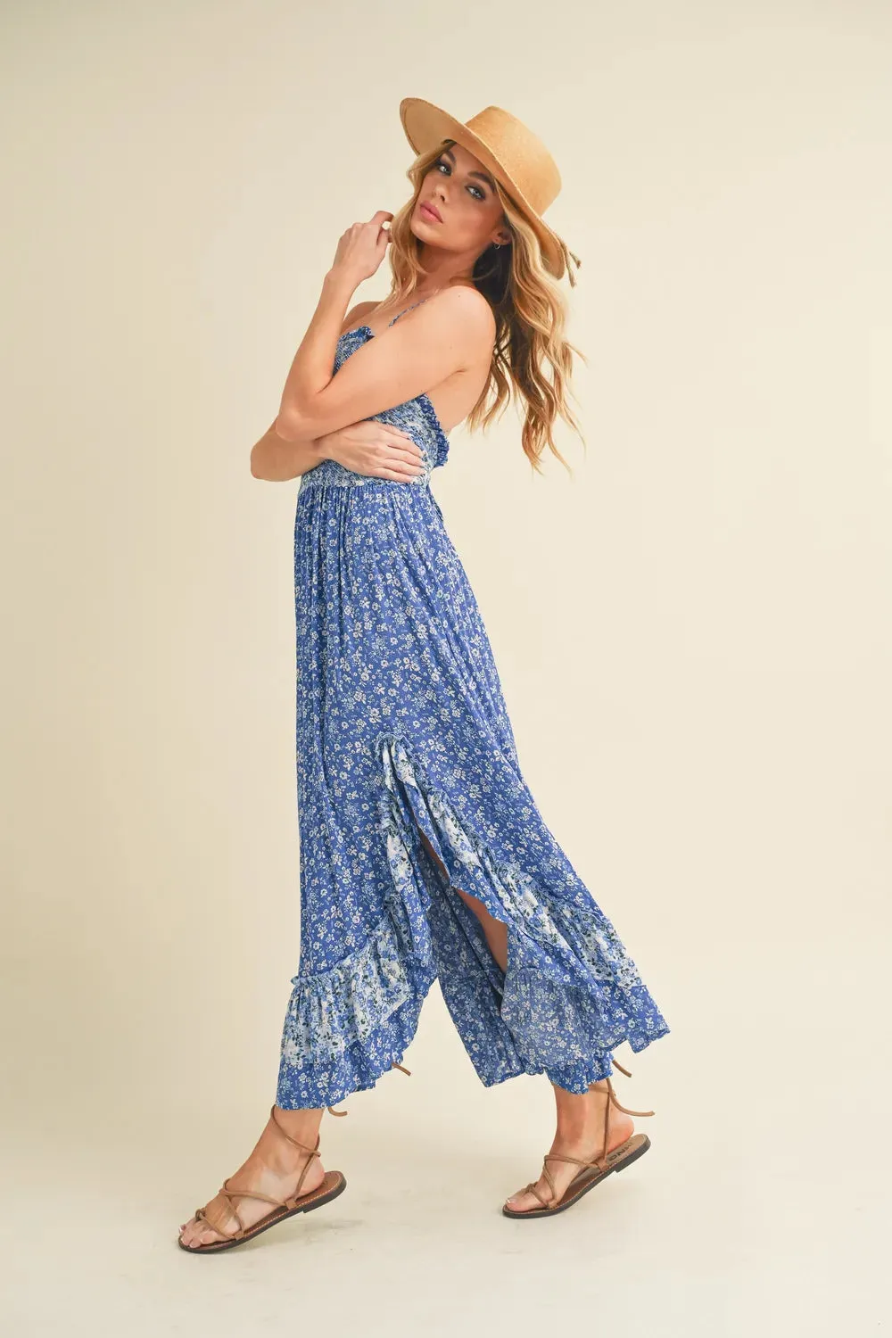 Aemi + Co Ditsy Floral Ruffled Hem Maxi Cami Dress sold by Gigi Laurent product image thumbnail 3