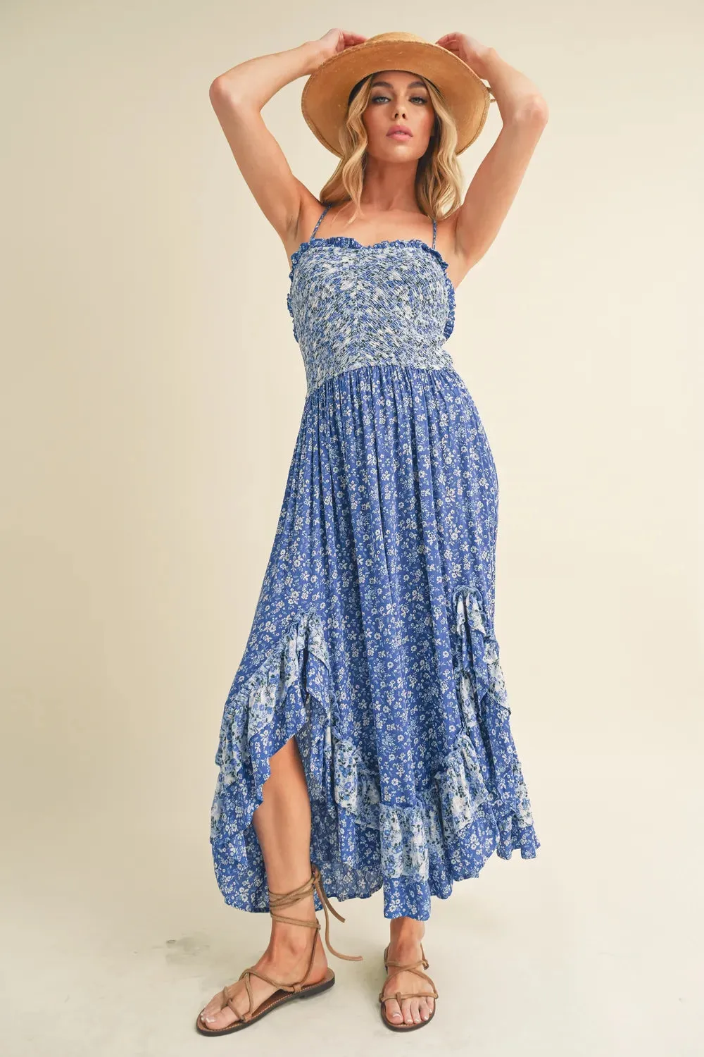 Aemi + Co Ditsy Floral Ruffled Hem Maxi Cami Dress sold by Gigi Laurent product image thumbnail 5