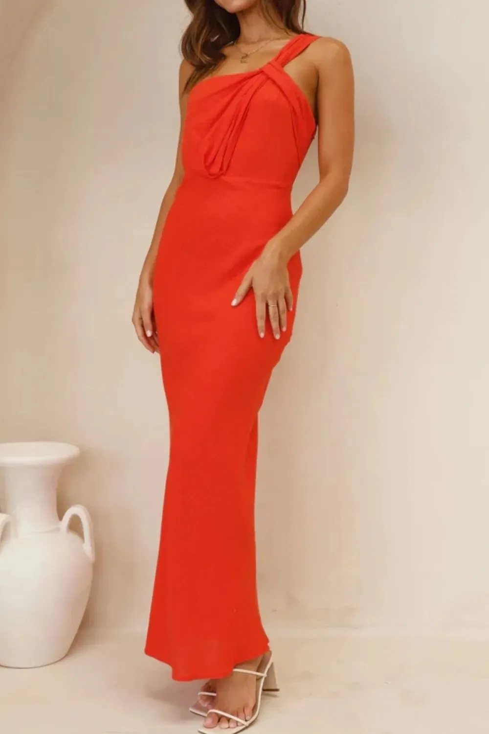 Ruched Single Shoulder Maxi Dress sold by Gigi Laurent product image thumbnail 4