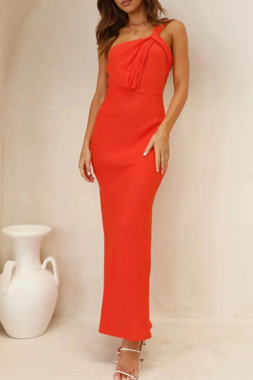 Ruched Single Shoulder Maxi Dress sold by Gigi Laurent product image thumbnail 2