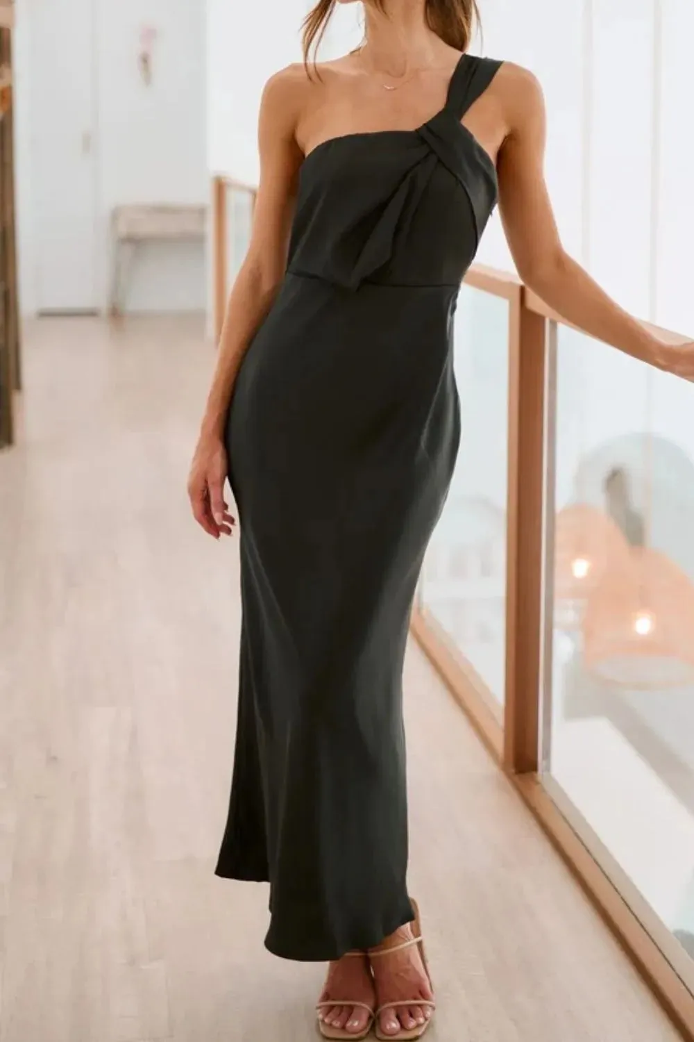 Single Shoulder Sleeveless Maxi Dress sold by Gigi Laurent product image thumbnail 5