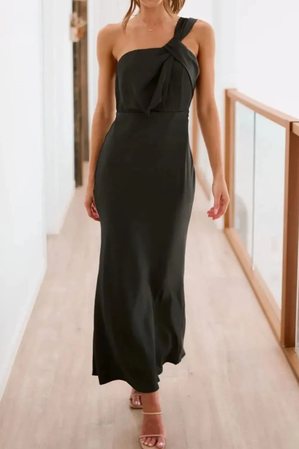 Single Shoulder Sleeveless Maxi Dress sold by Gigi Laurent