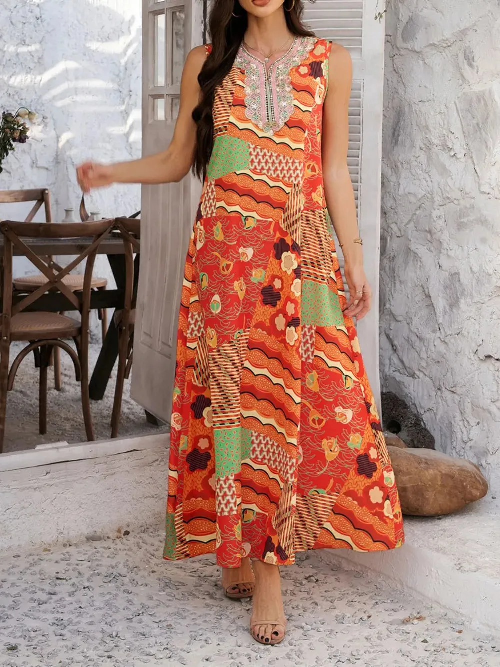 Devine Printed Sleeveless Maxi Dress sold by Gigi Laurent product image thumbnail 4