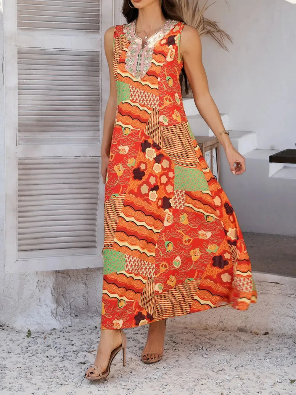 Devine Printed Sleeveless Maxi Dress sold by Gigi Laurent product image thumbnail 2