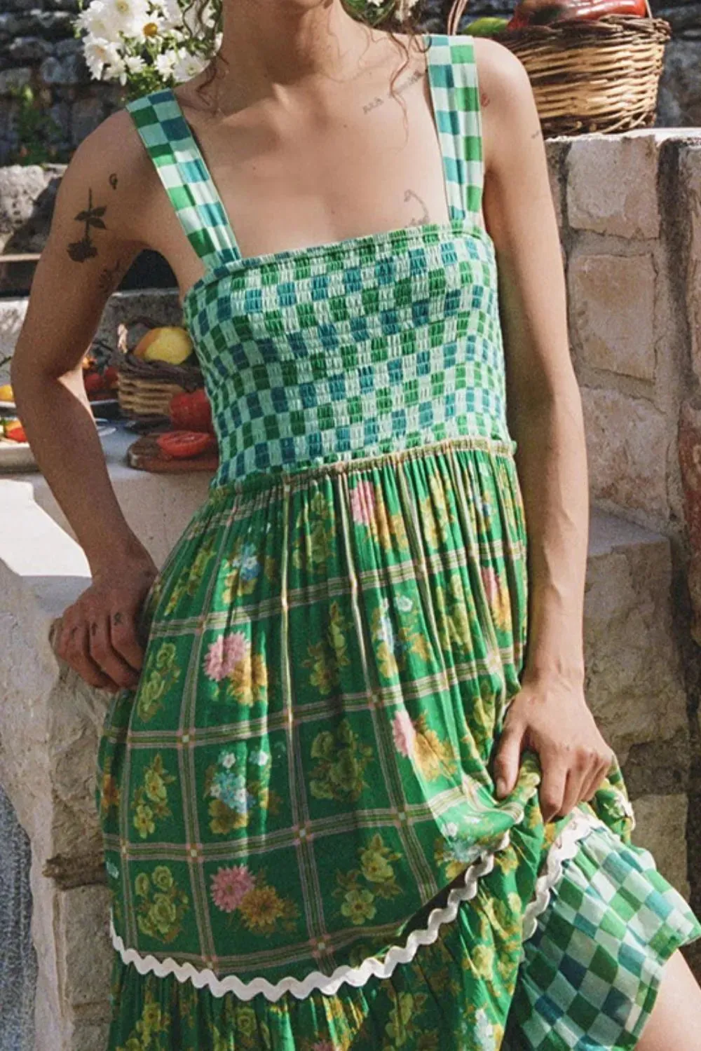 Printed Square Neck Tiered Dress sold by Gigi Laurent product image thumbnail 3