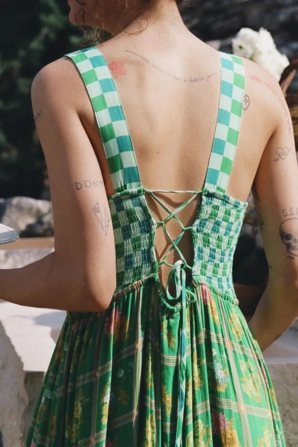 Printed Square Neck Tiered Dress sold by Gigi Laurent product image thumbnail 4