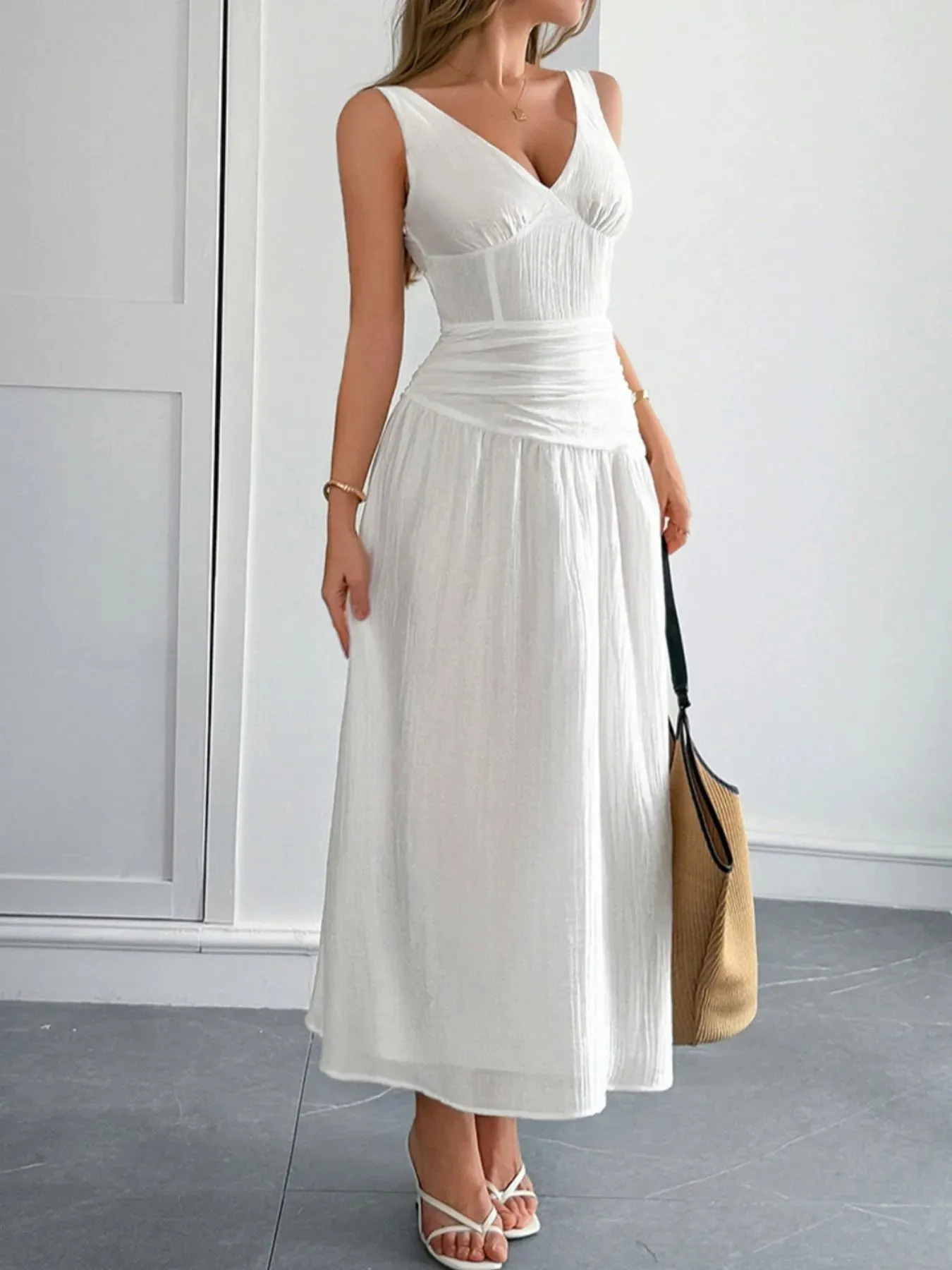 Cutout V-Neck Sleeveless Midi Dress sold by Gigi Laurent product image thumbnail 2