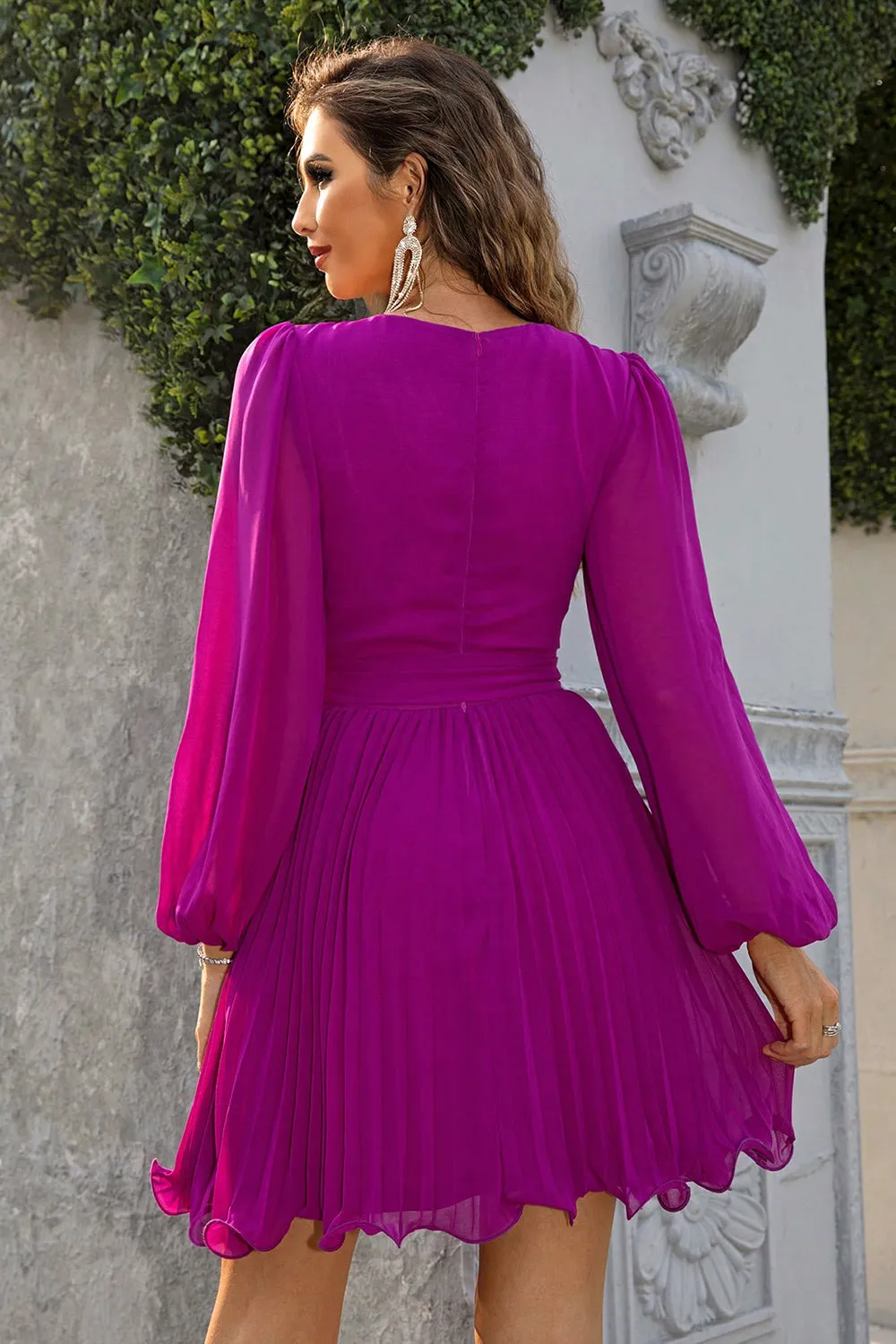 Tied Surplice Neck Pleated Dress sold by Gigi Laurent product image thumbnail 2