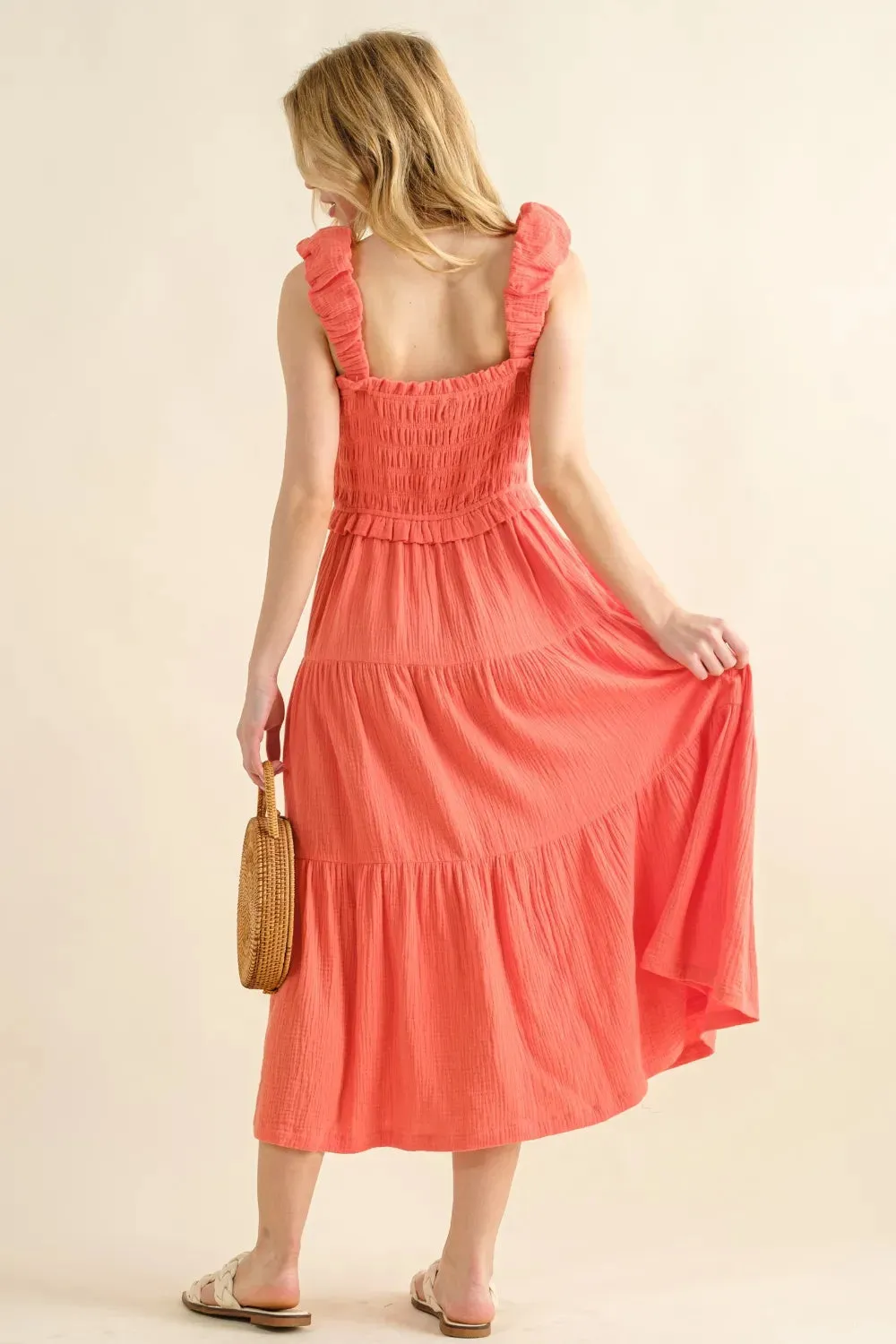 And The Why Smocked Ruffled Tiered Dress sold by Gigi Laurent product image thumbnail 2