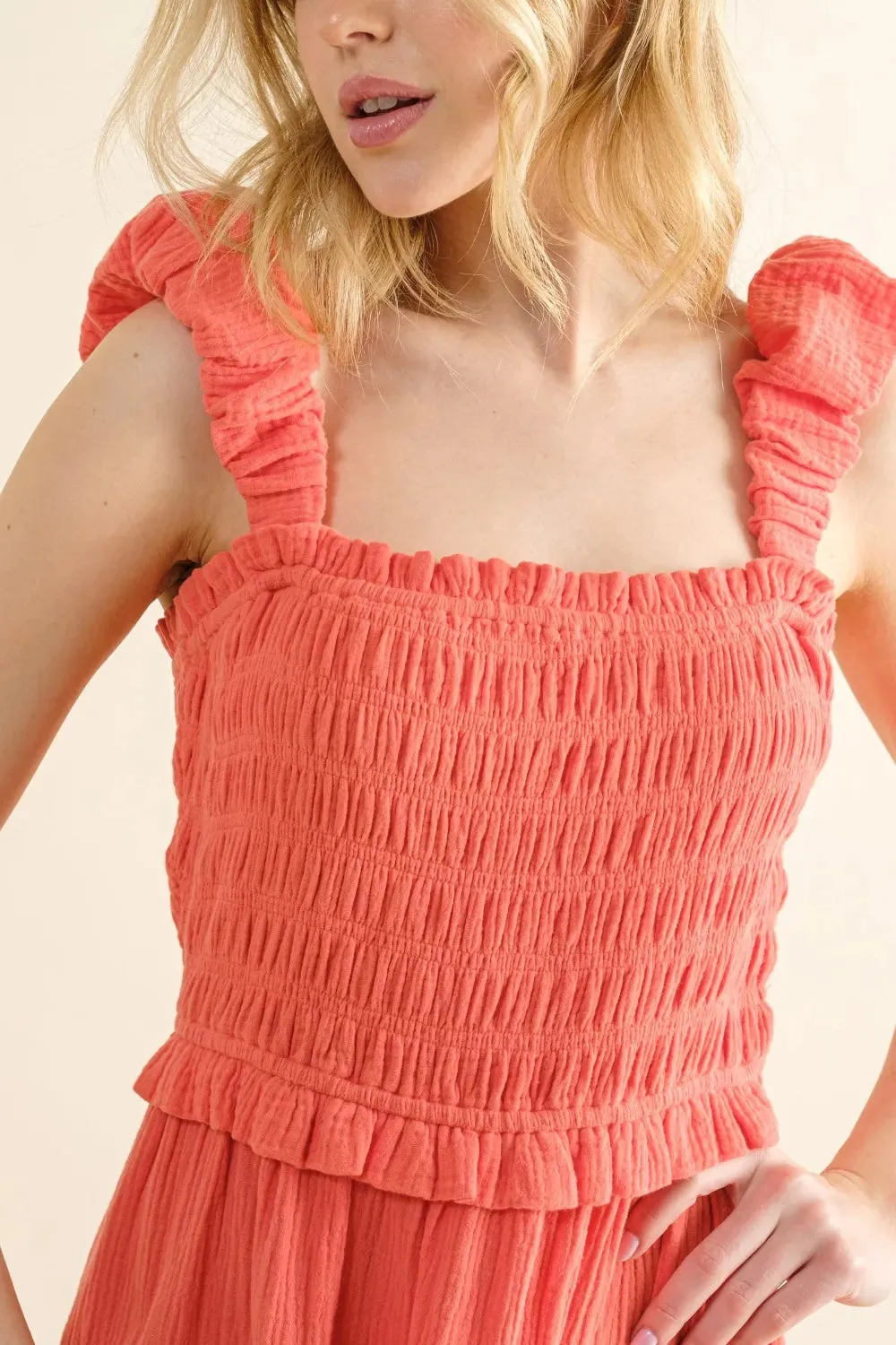 And The Why Smocked Ruffled Tiered Dress sold by Gigi Laurent product image thumbnail 4