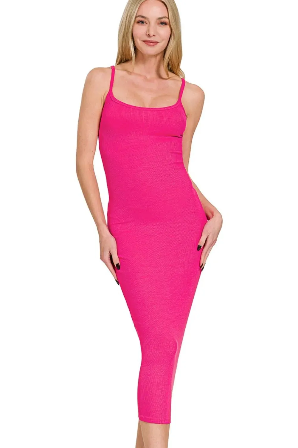 Zenana Ribbed Bodycon Midi Dress sold by Gigi Laurent