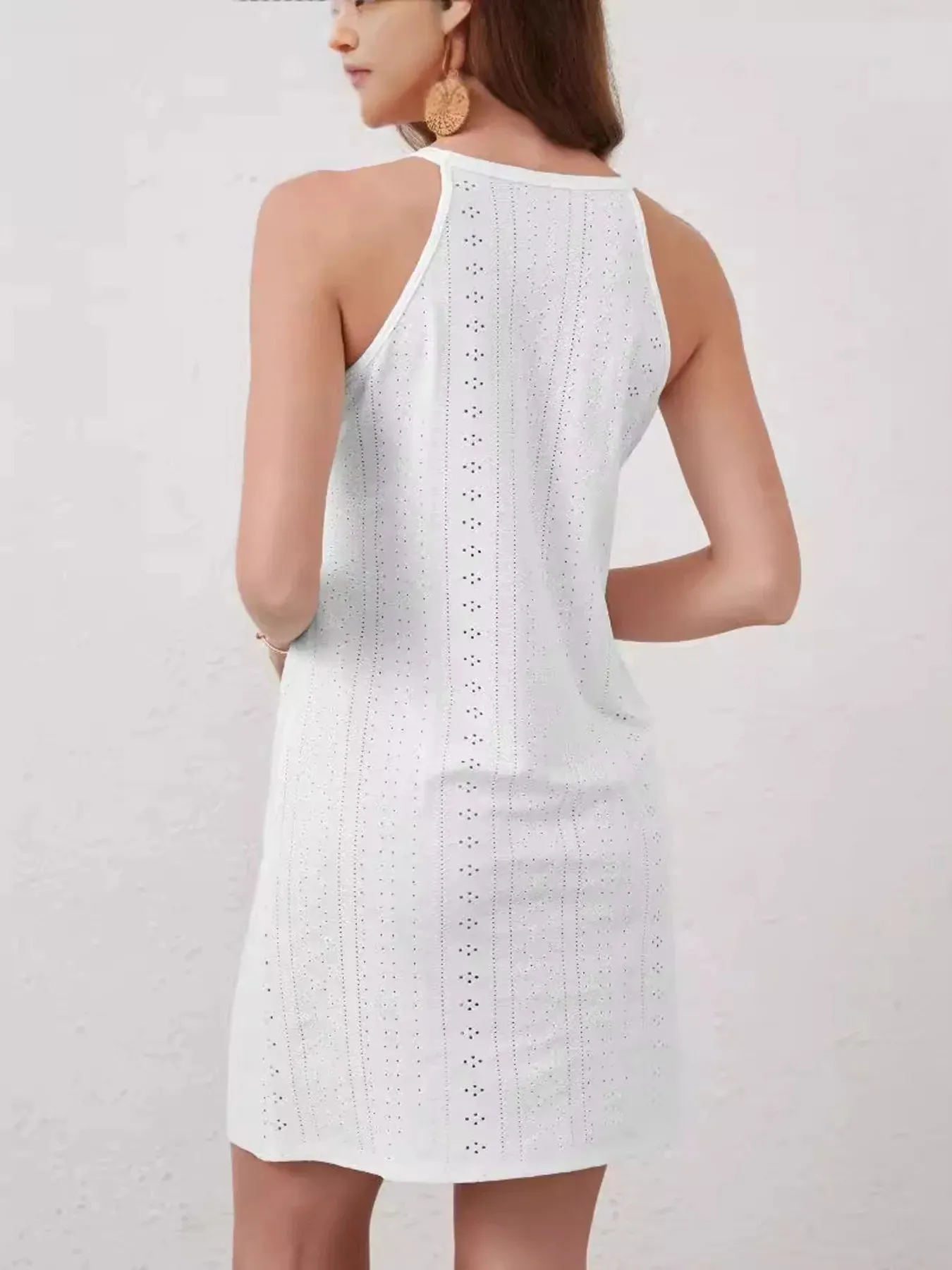 Eyelet Flower Sleeveless Mini Dress sold by Gigi Laurent product image thumbnail 5