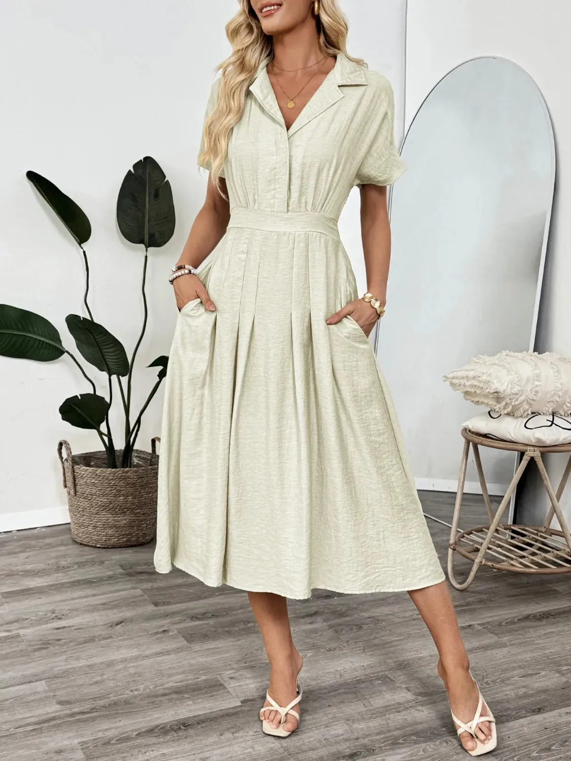 Short Sleeve Midi Dress with Pockets sold by Gigi Laurent product image thumbnail 2