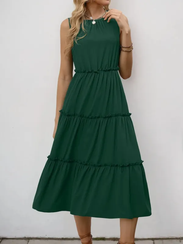 Frill Tiered Midi Dress sold by Gigi Laurent