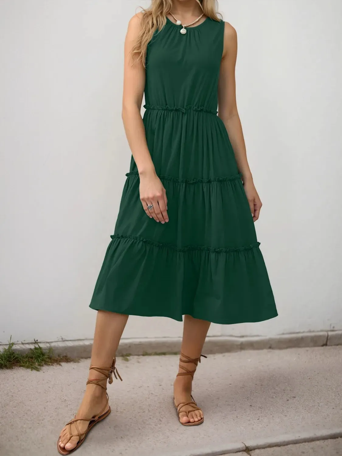 Frill Tiered Midi Dress sold by Gigi Laurent product image thumbnail 4